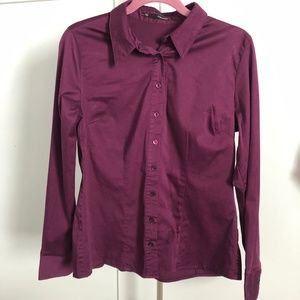Maurices Plum Button-Down Top